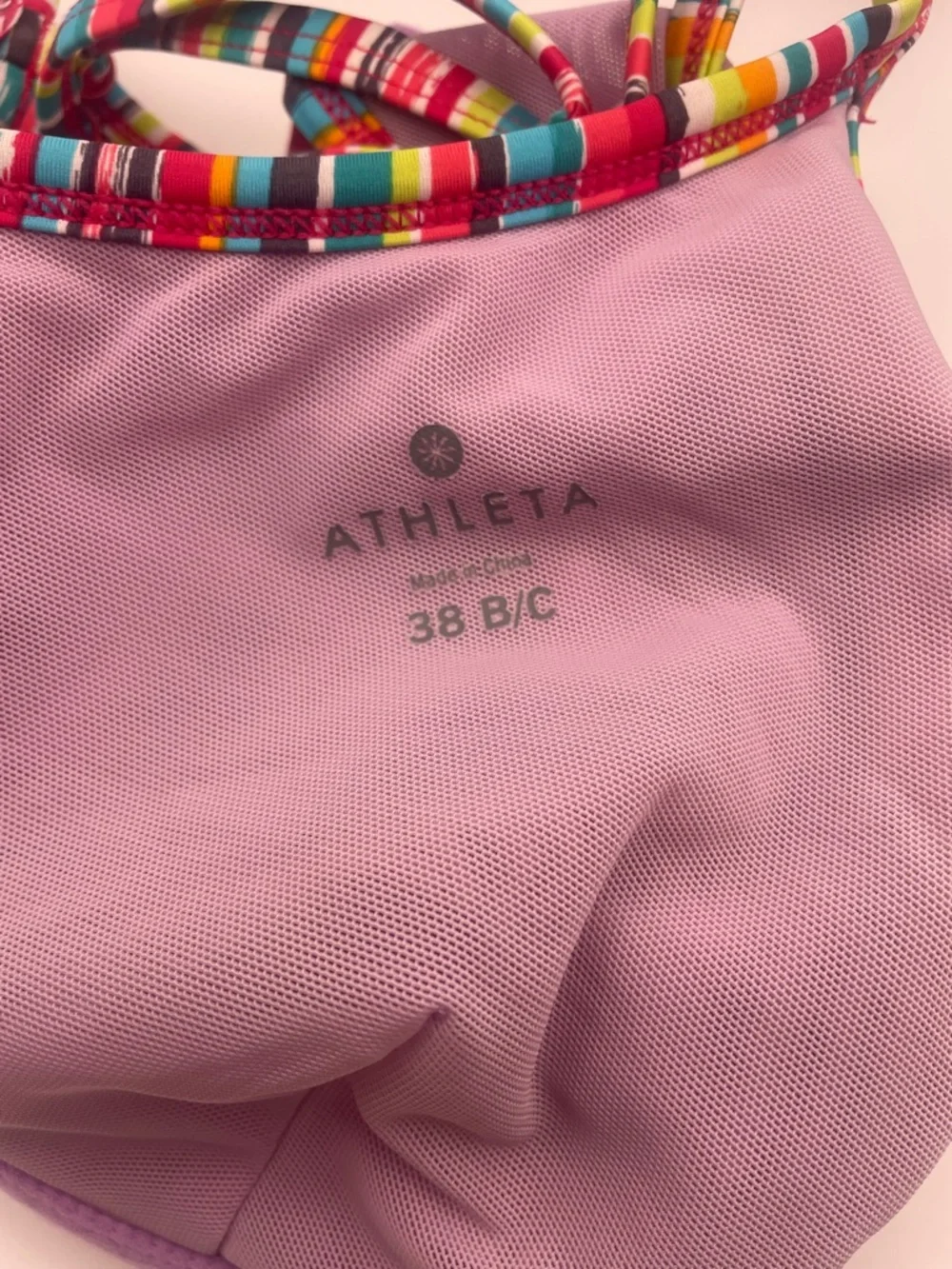 Athleta Multi-Color Striped Bikini Swimsuit Set - Vibrant Resort Wear